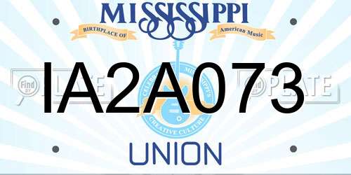 IA2A073 Mississippi License Plate