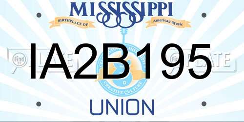 IA2B195 Mississippi License Plate