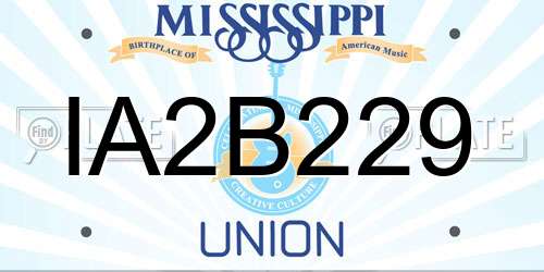 IA2B229 Mississippi License Plate