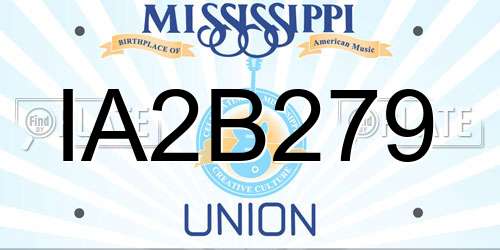 IA2B279 Mississippi License Plate