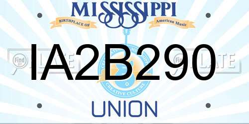 IA2B290 Mississippi License Plate