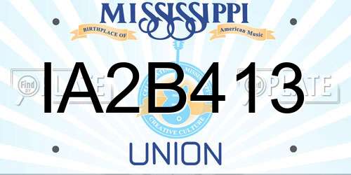 IA2B413 Mississippi License Plate