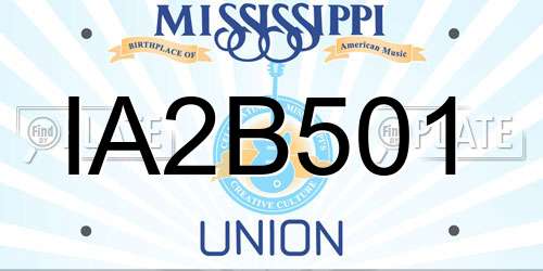 IA2B501 Mississippi License Plate