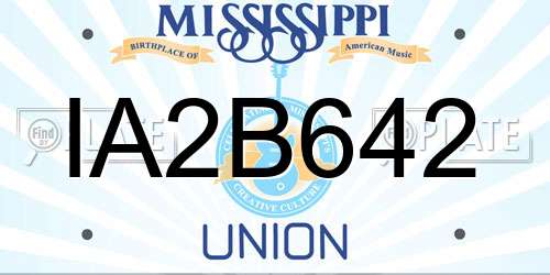 IA2B642 Mississippi License Plate