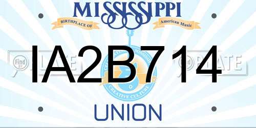 IA2B714 Mississippi License Plate