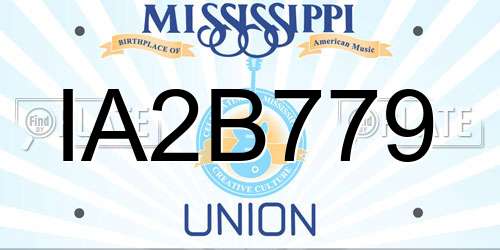 IA2B779 Mississippi License Plate