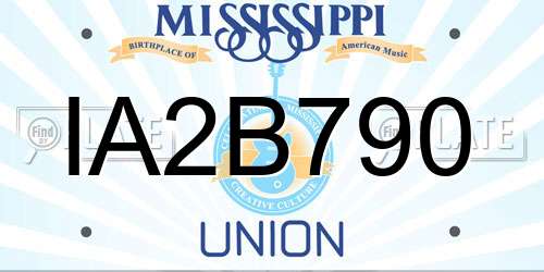 IA2B790 Mississippi License Plate
