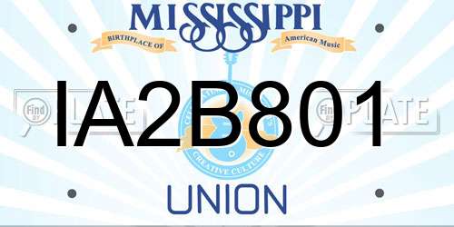IA2B801 Mississippi License Plate