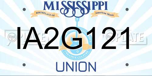 IA2G121 Mississippi License Plate