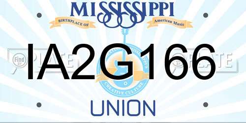IA2G166 Mississippi License Plate
