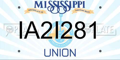 IA2I281 Mississippi License Plate