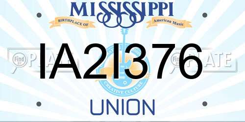 IA2I376 Mississippi License Plate