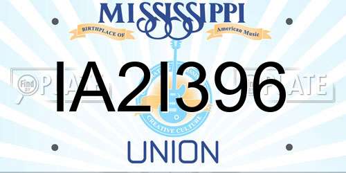 IA2I396 Mississippi License Plate