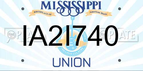IA2I740 Mississippi License Plate