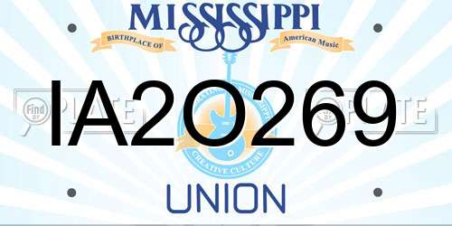 IA2O269 Mississippi License Plate