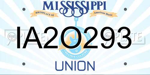 IA2O293 Mississippi License Plate
