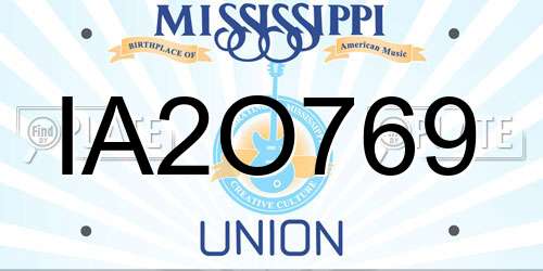 IA2O769 Mississippi License Plate