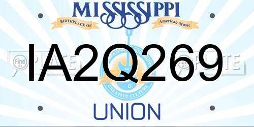 IA2Q269 Mississippi License Plate