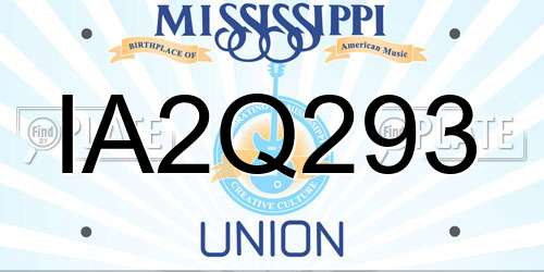 IA2Q293 Mississippi License Plate