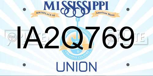 IA2Q769 Mississippi License Plate