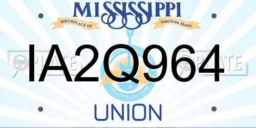 IA2Q964 Mississippi License Plate