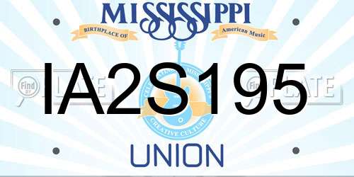 IA2S195 Mississippi License Plate
