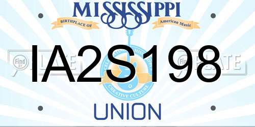 IA2S198 Mississippi License Plate