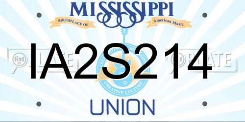IA2S214 Mississippi License Plate