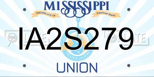IA2S279 Mississippi License Plate