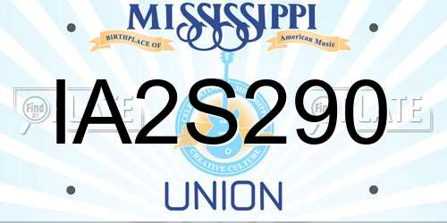 IA2S290 Mississippi License Plate