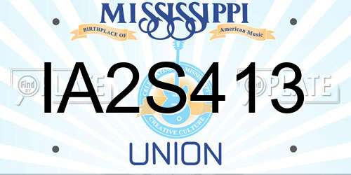 IA2S413 Mississippi License Plate