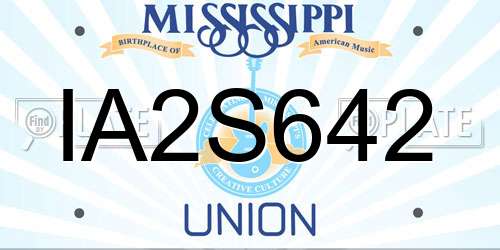 IA2S642 Mississippi License Plate
