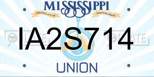IA2S714 Mississippi License Plate