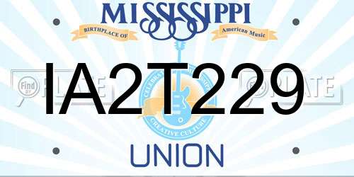 IA2T229 Mississippi License Plate