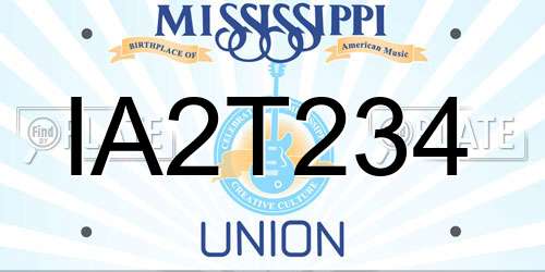 IA2T234 Mississippi License Plate