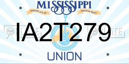 IA2T279 Mississippi License Plate