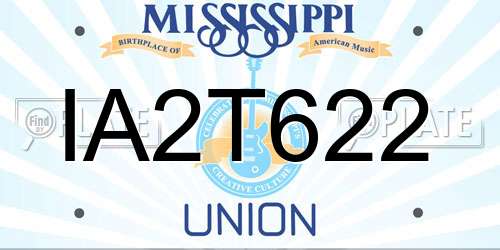 IA2T622 Mississippi License Plate