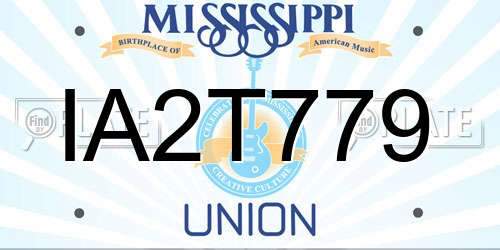 IA2T779 Mississippi License Plate