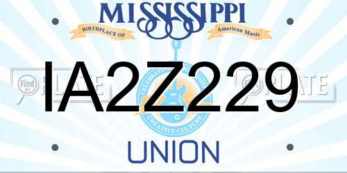 IA2Z229 Mississippi License Plate