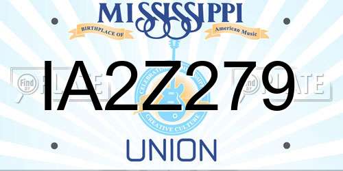 IA2Z279 Mississippi License Plate