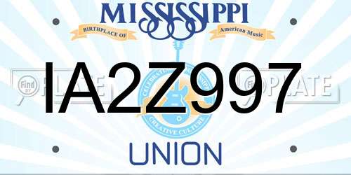 IA2Z997 Mississippi License Plate