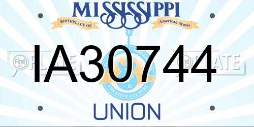 IA30744 Mississippi License Plate
