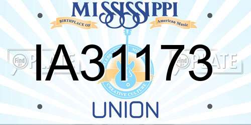 IA31173 Mississippi License Plate