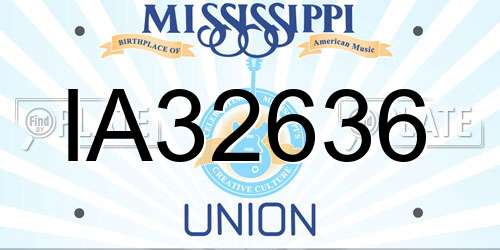 IA32636 Mississippi License Plate