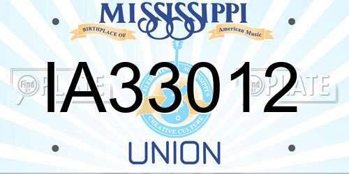 IA33012 Mississippi License Plate