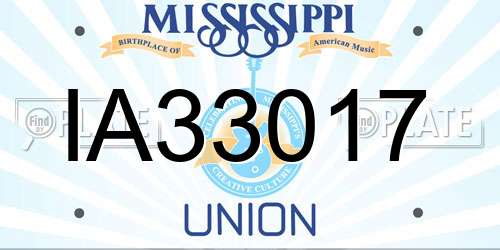 IA33017 Mississippi License Plate