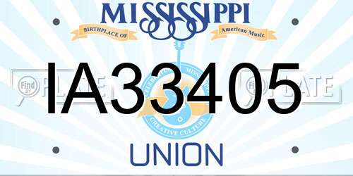 IA33405 Mississippi License Plate