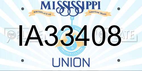 IA33408 Mississippi License Plate