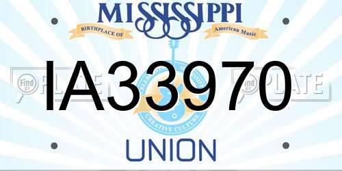 IA33970 Mississippi License Plate