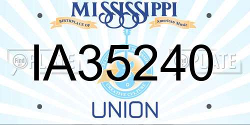 IA35240 Mississippi License Plate